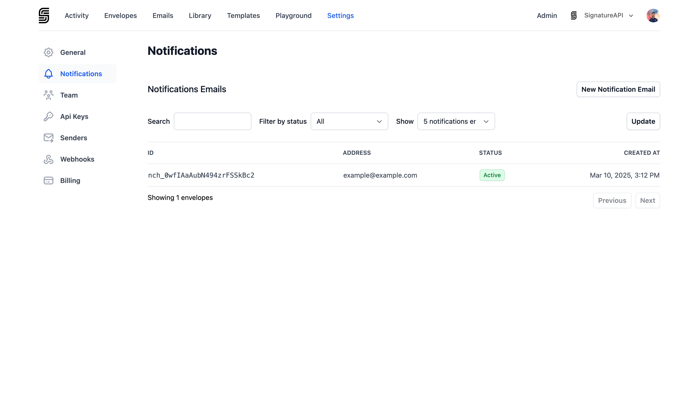 Navigate to Settings > Notifications