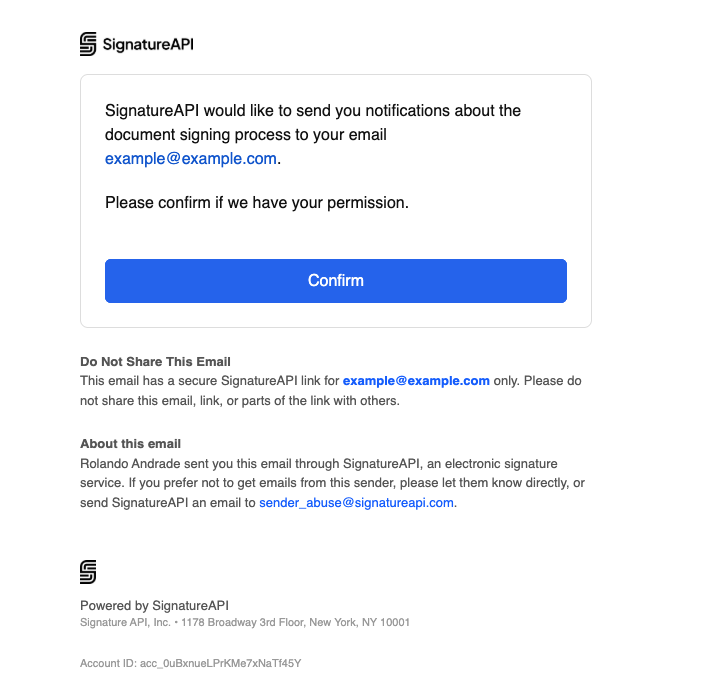 Verify the email address