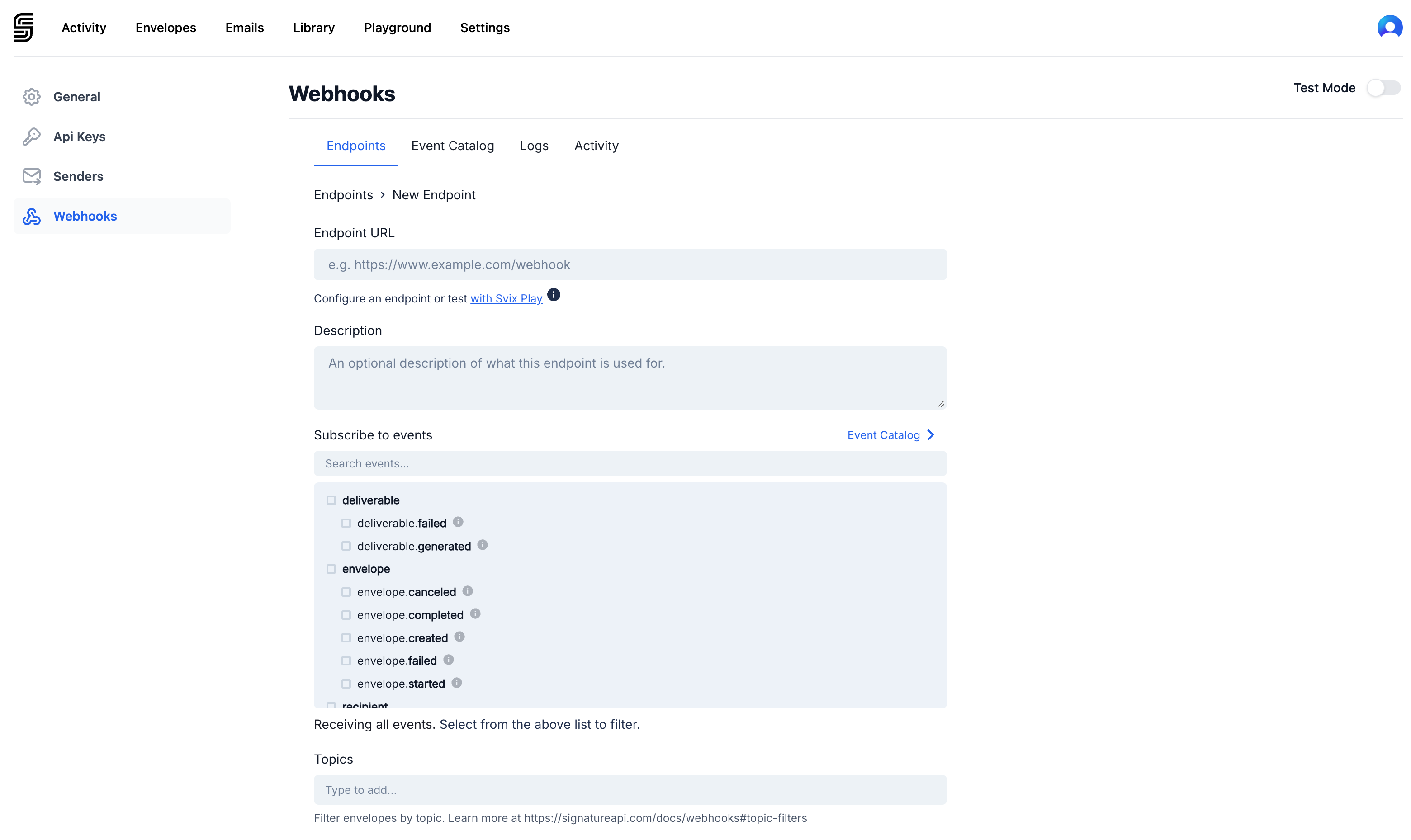 Set up your webhook in the Dashboard