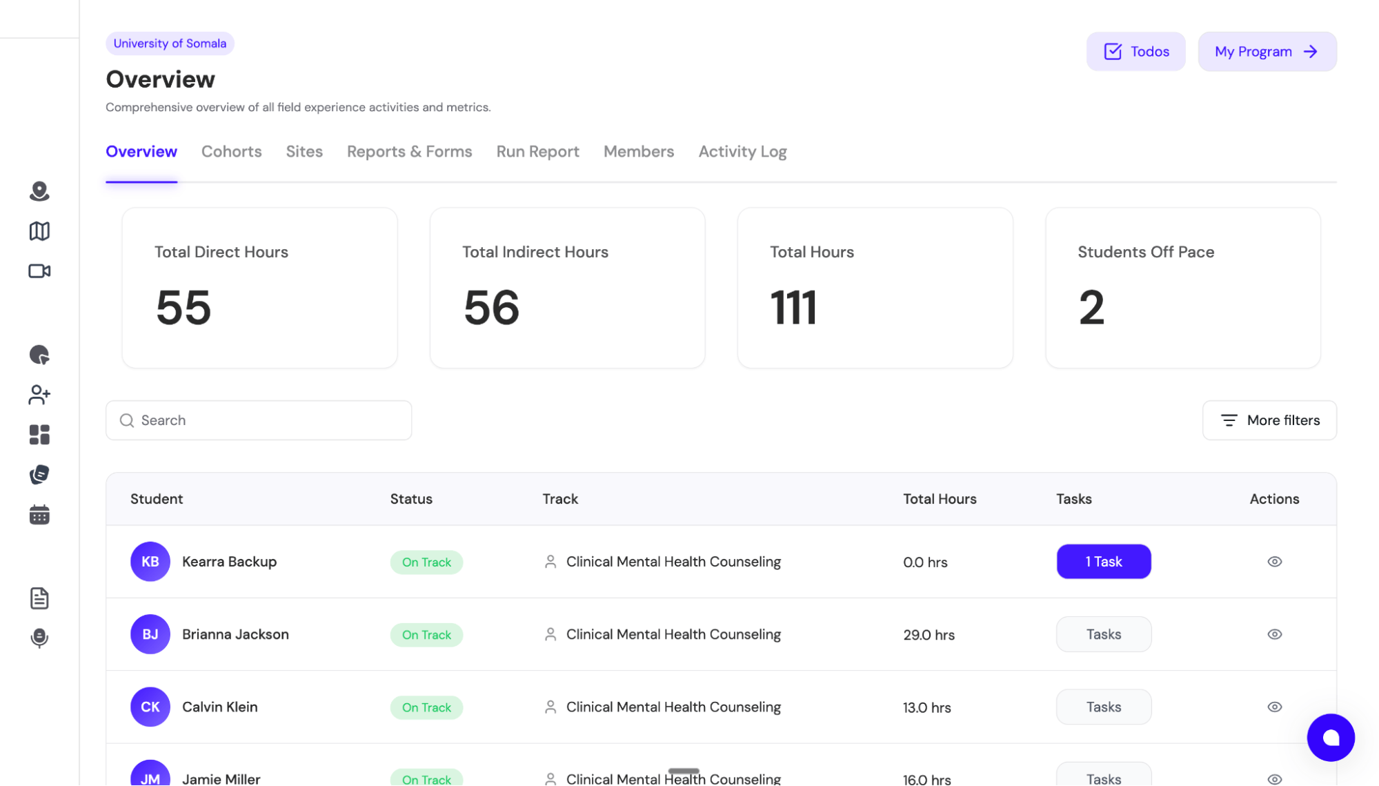 Field Experience Page View