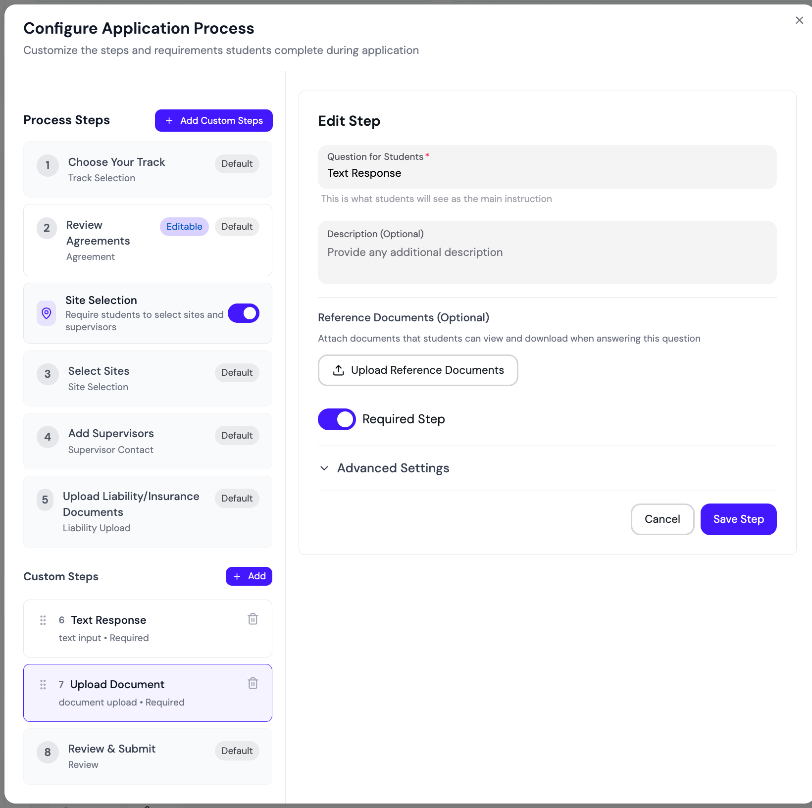 Clearance Configuration View
