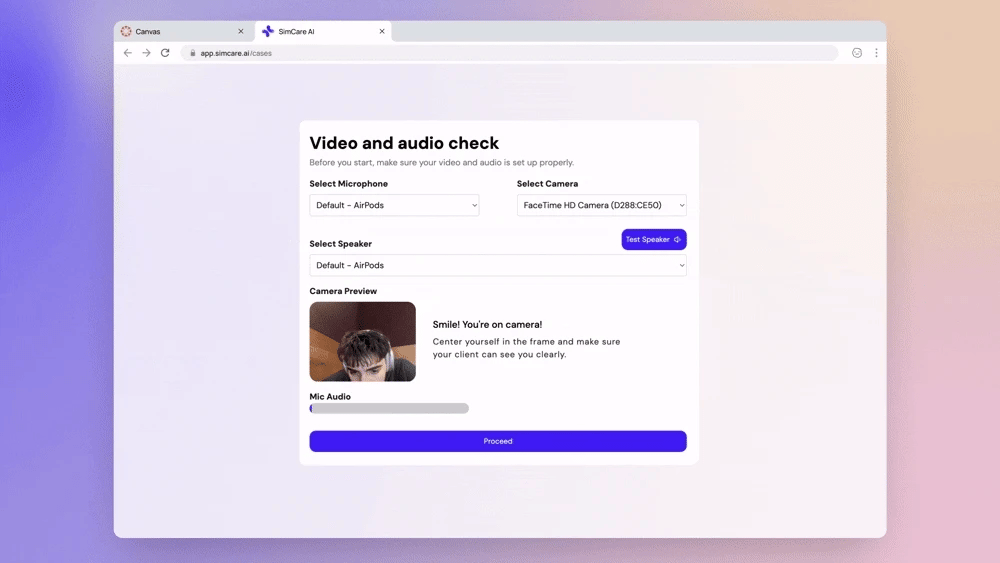 Test Speaker on setup screen