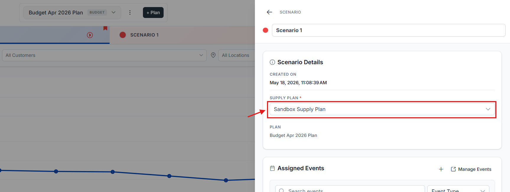 ETL upload screen used to import a supply plan that is not yet available in the workspace