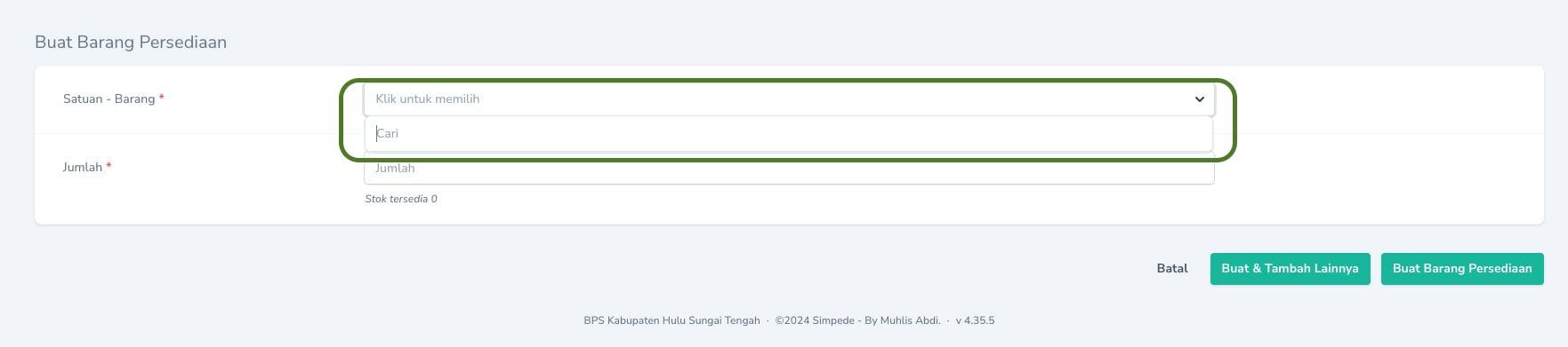 Cari Barang Persediaan