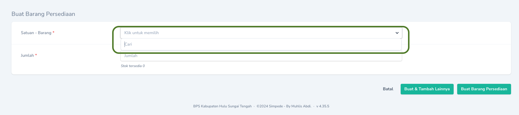 Cari Barang Persediaan