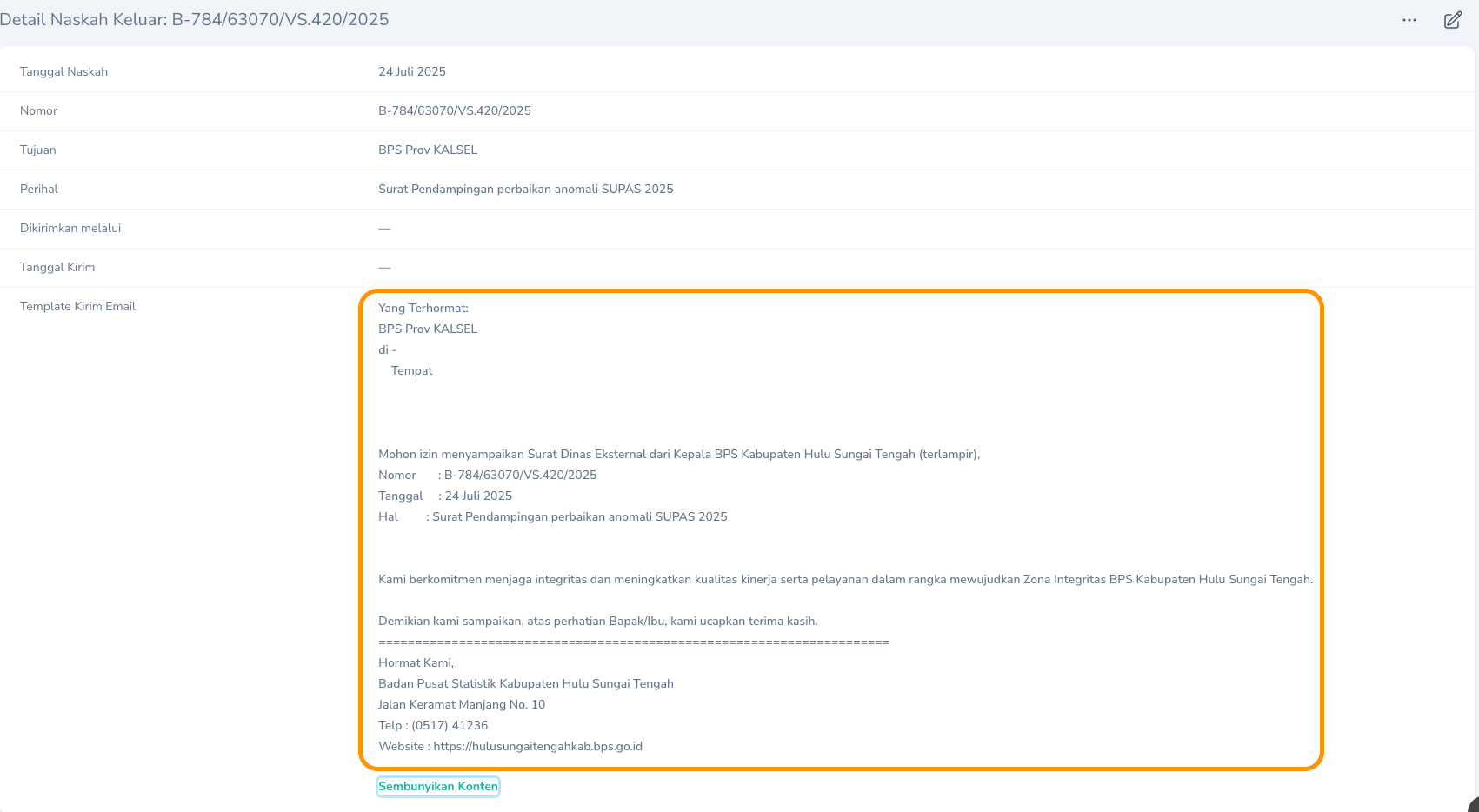 Pengisian Isi Ringkas