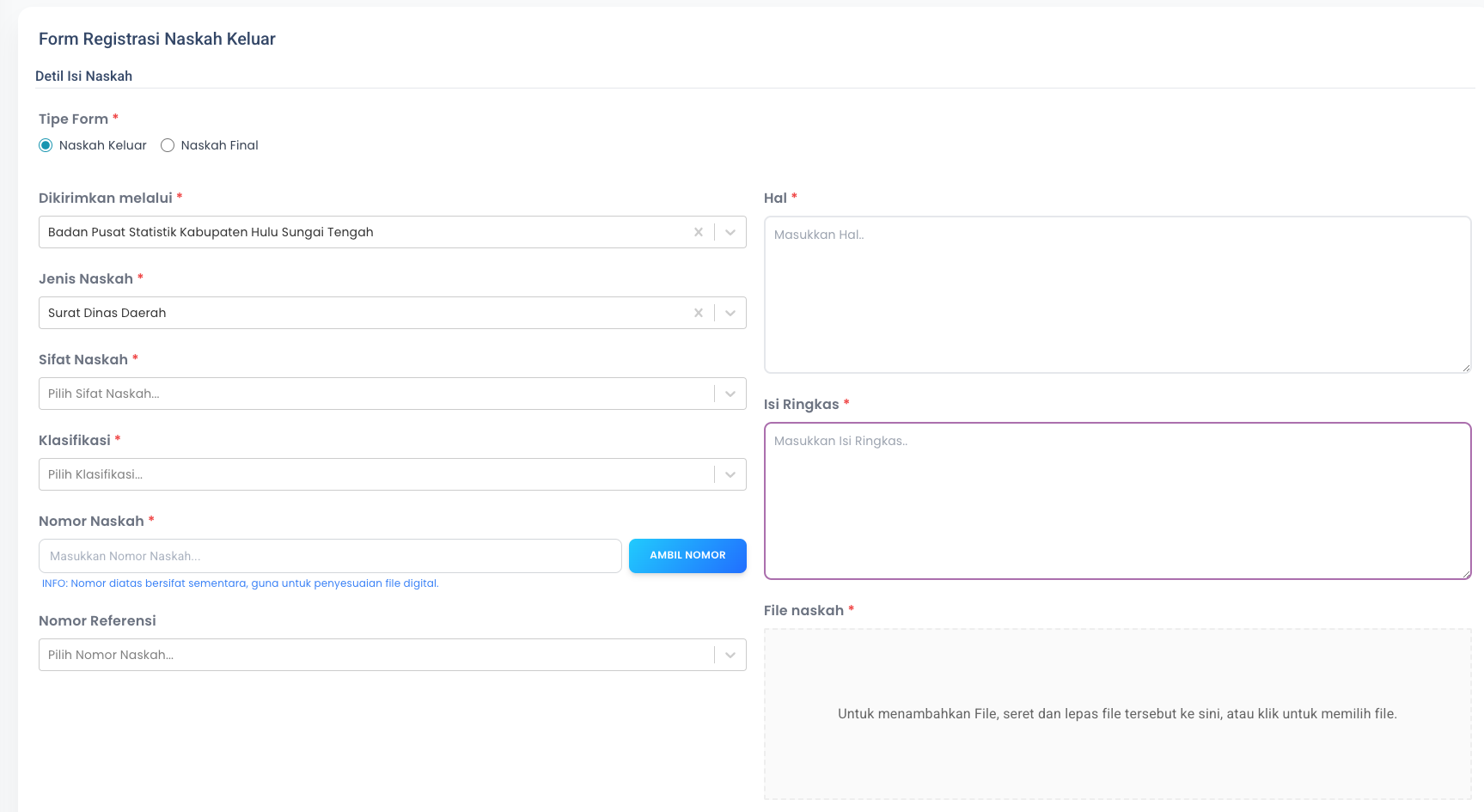Detail Naskah Keluar