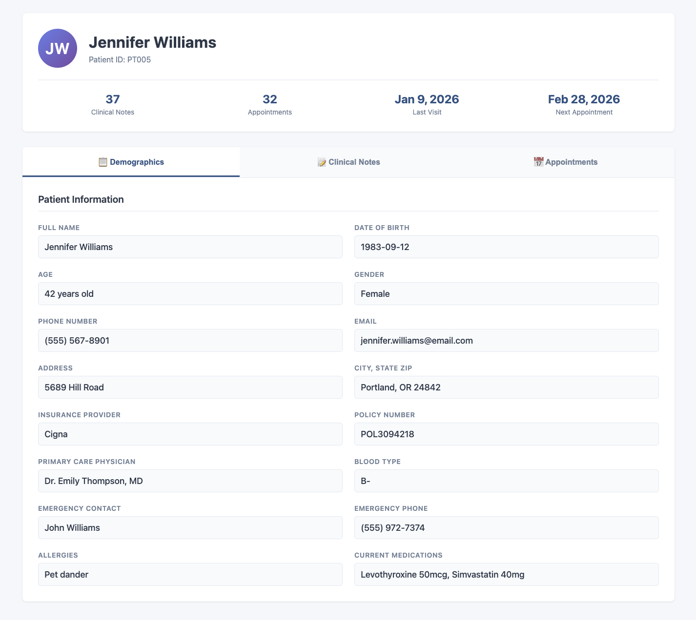 Scraping patient data from an EHR
