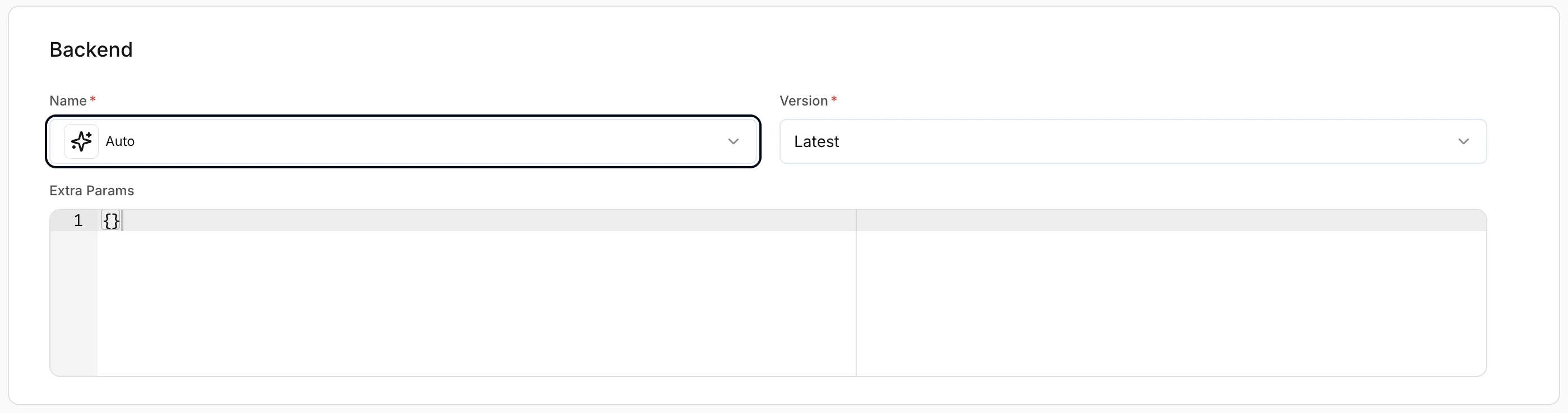 Backend selection options: Auto and Latest