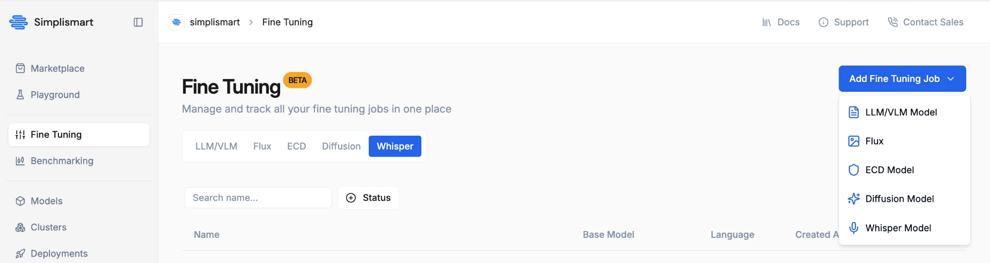 Add a Whisper training job