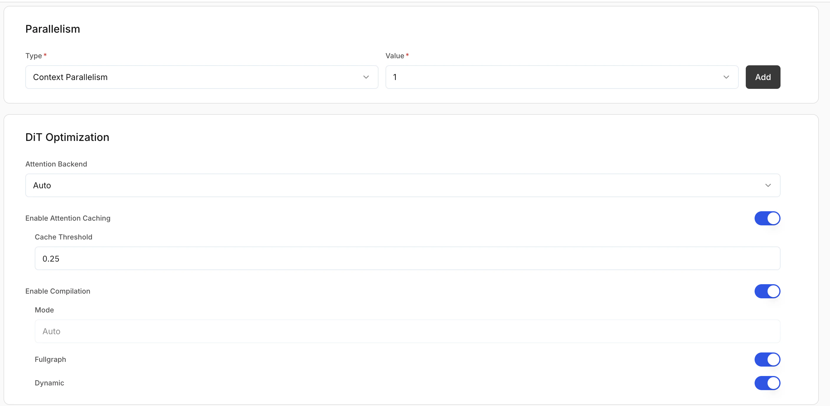 Diffusion model optimisation: parallelism, DiT, attention caching, and compilation