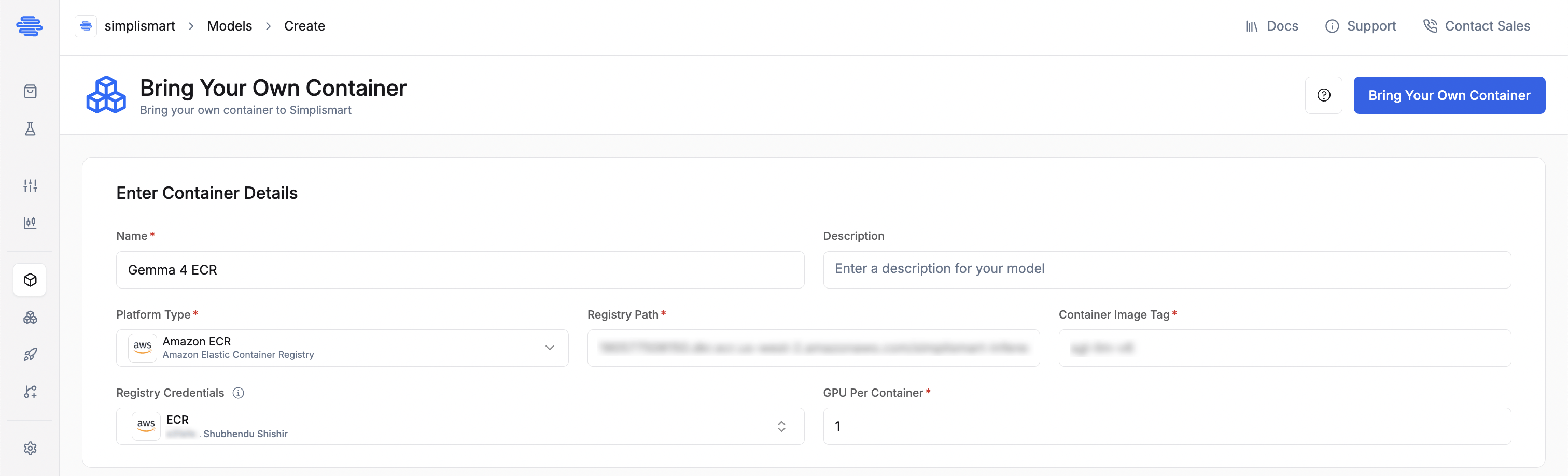 Add model — Amazon ECR