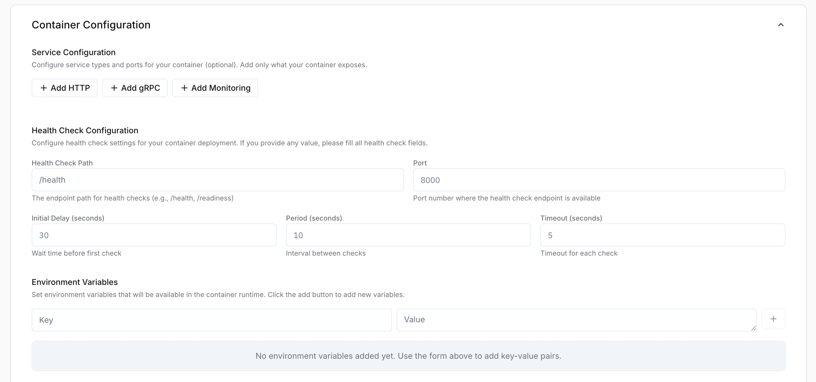 Container configuration