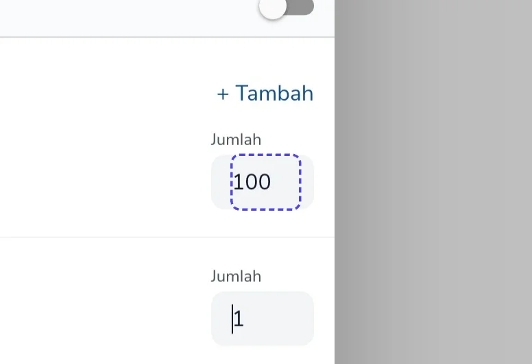 Jumlah barcode yang dicetak