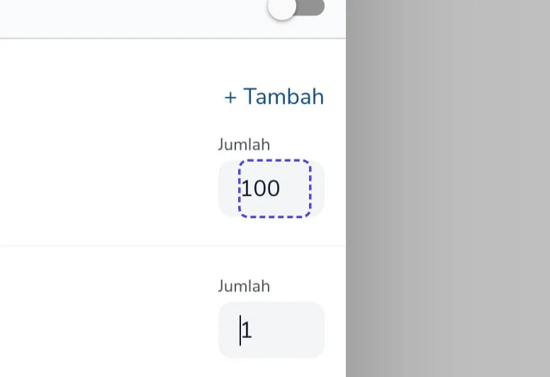 Jumlah barcode yang dicetak