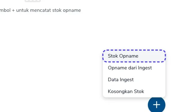 Menu tambah dengan Stok Opname