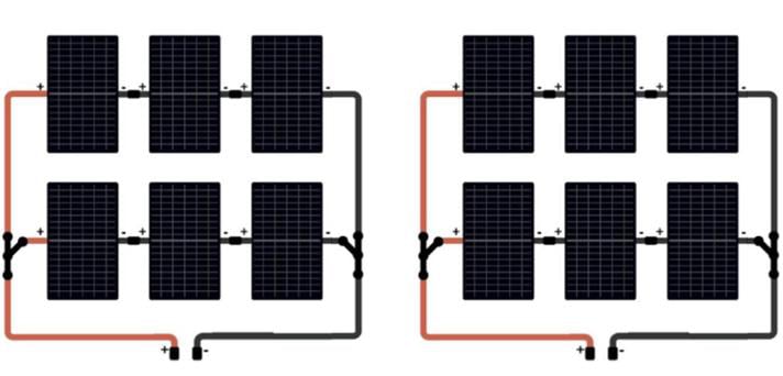 Bekabeling 12 panelen met EasySolar