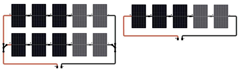 Bekabeling 9 of 15 panelen met EasySolar