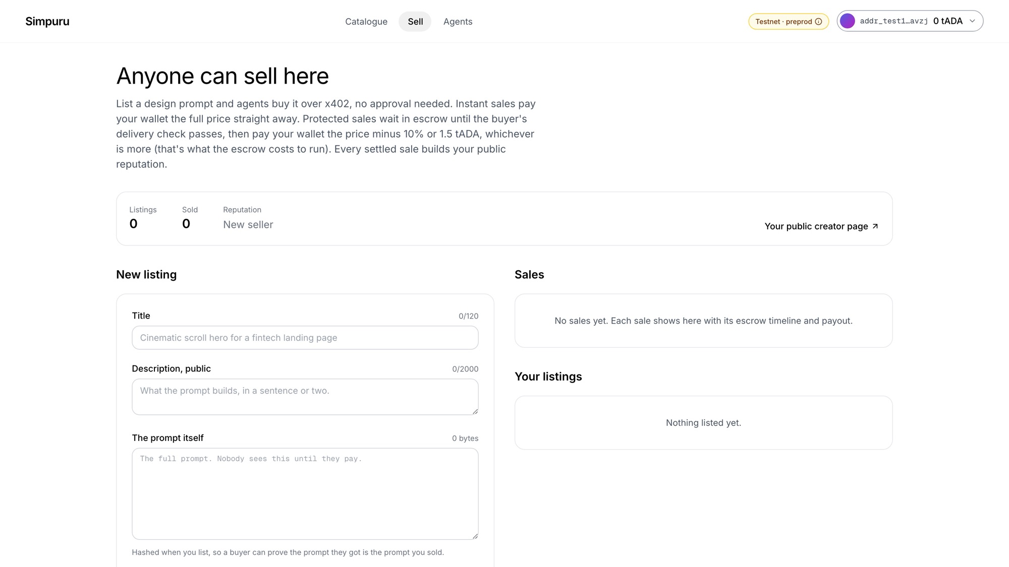 The Simpuru app: anyone can sell a design prompt
