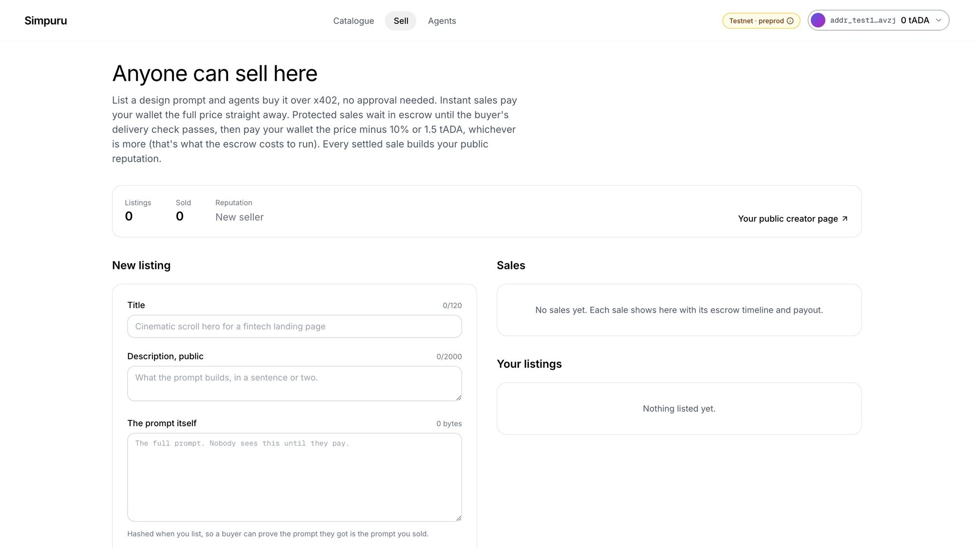 The Simpuru app: anyone can sell a design prompt
