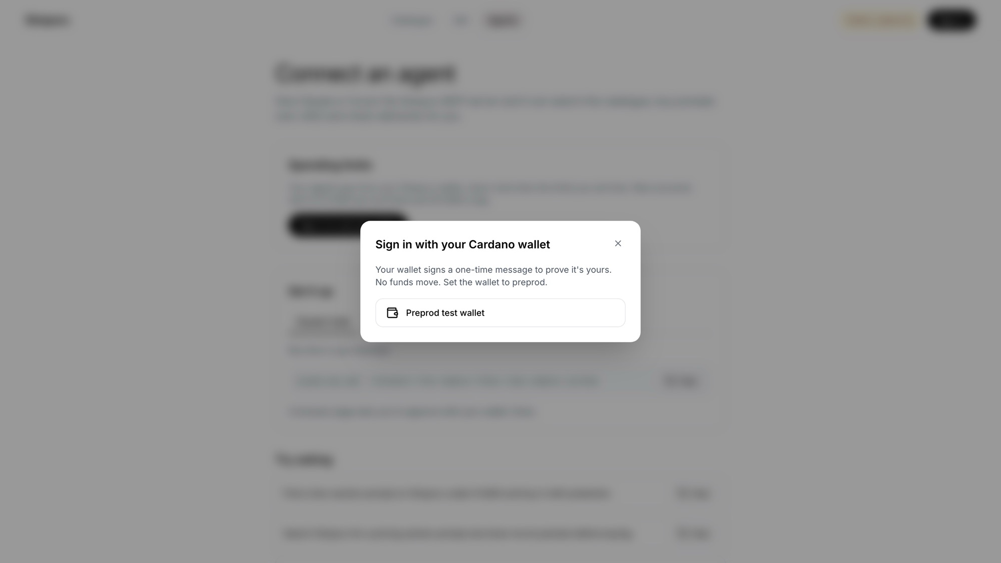 The sign-in dialog listing the wallets found in the browser