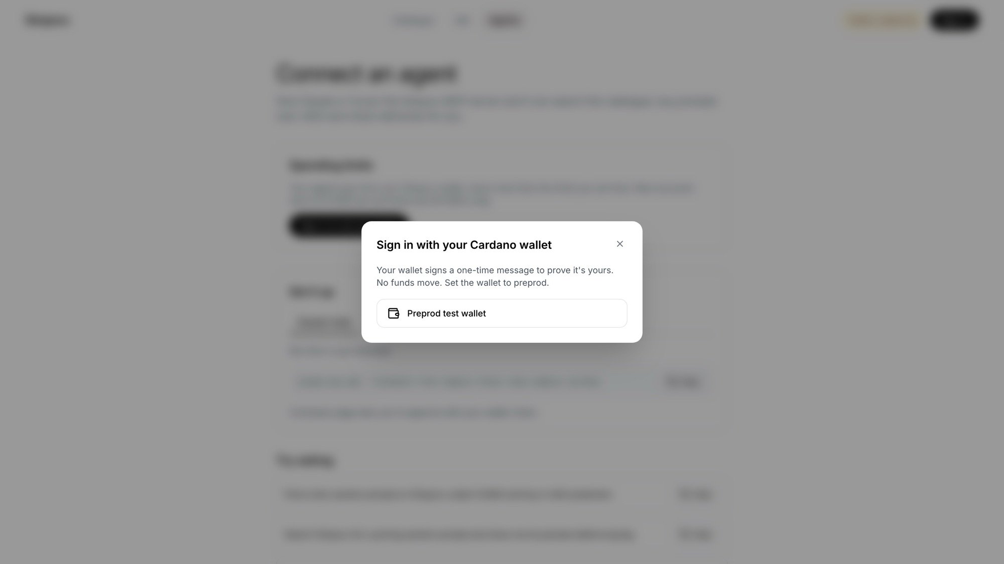 The sign-in dialog listing the wallets found in the browser