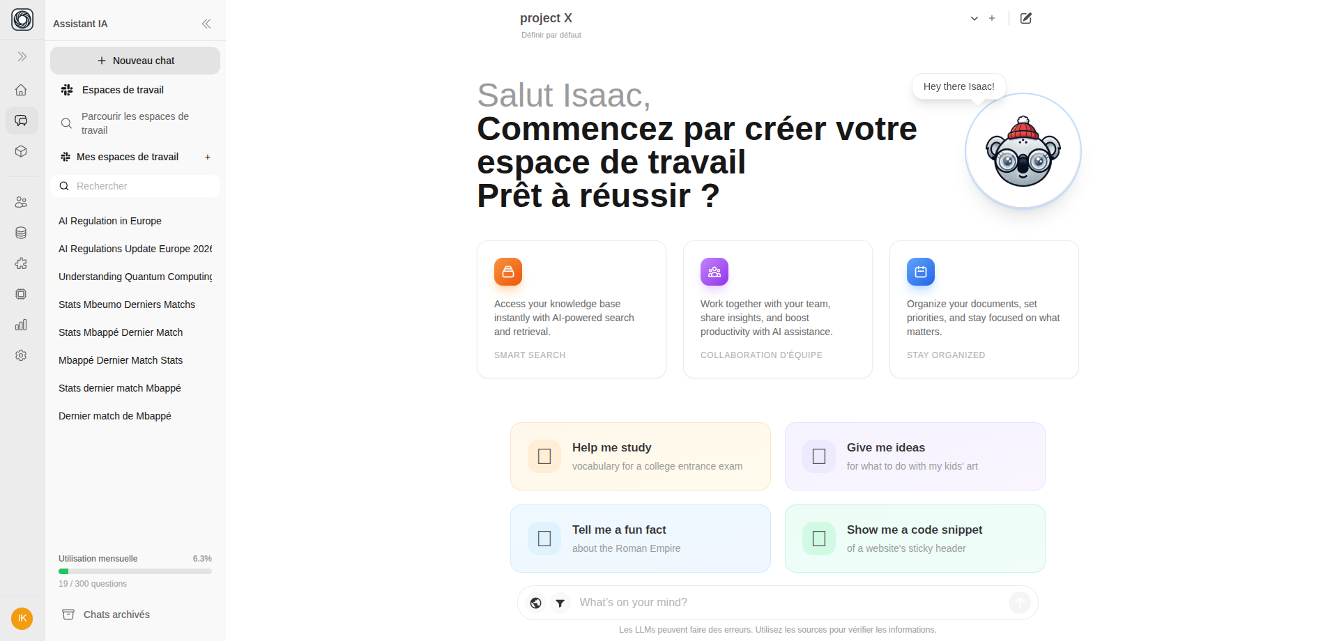 AI Workspace overview