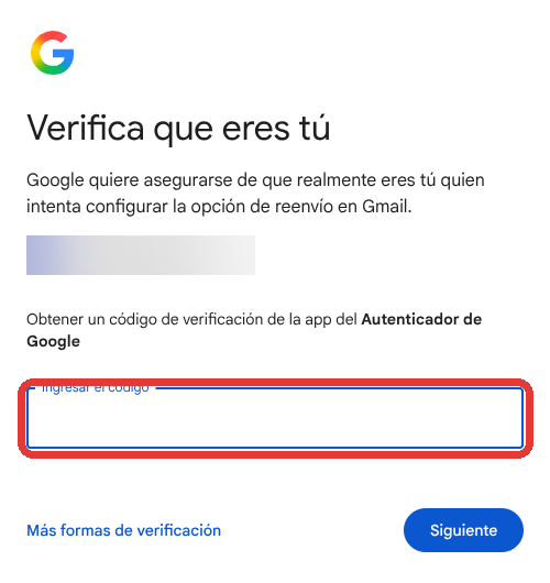 Google asks you to verify it's you before it adds the address