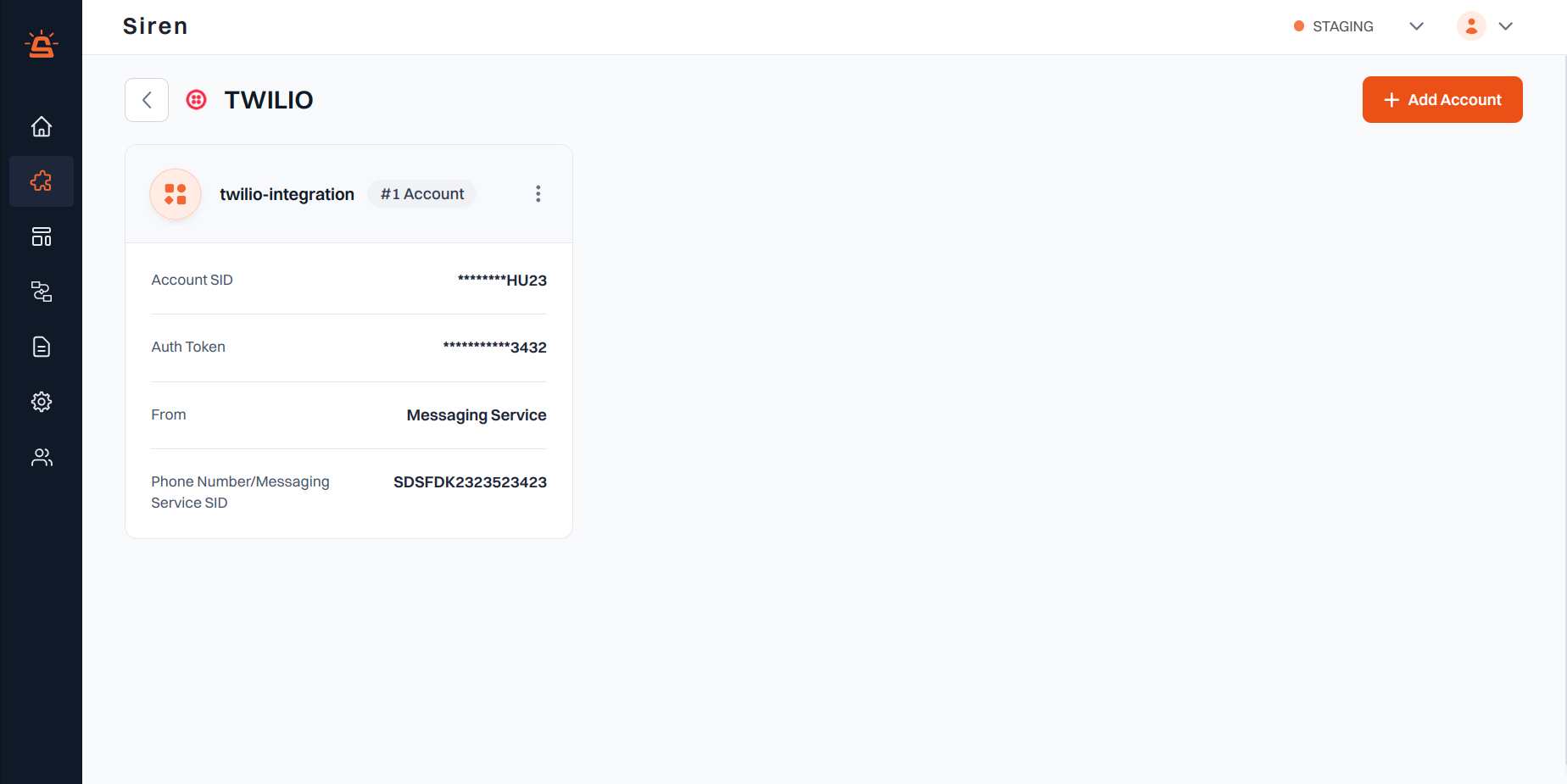 Twilio integration screenshot
