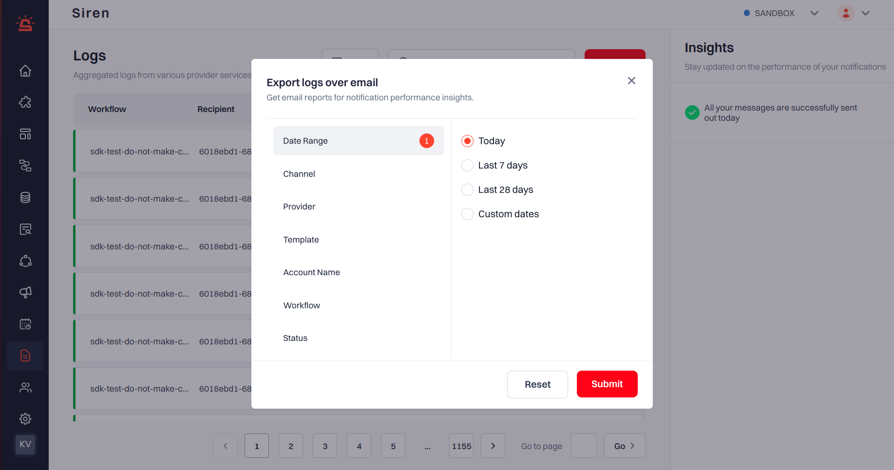 Log Export