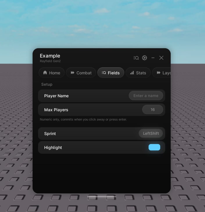 Input, keybind, and color picker elements