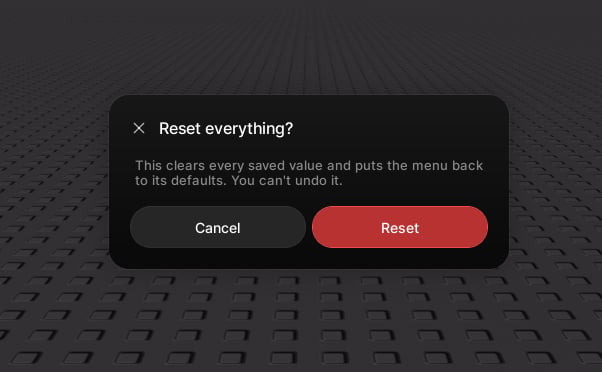 A confirmation popup over a dimmed backdrop