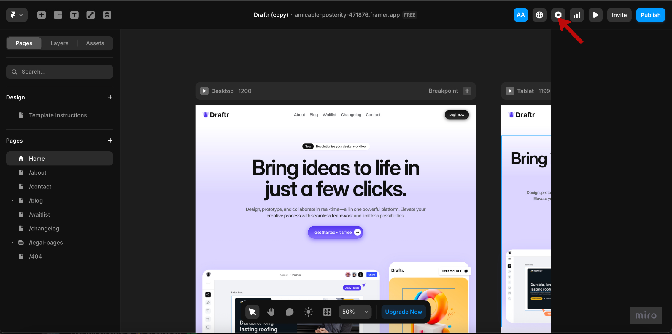 Framer Site Settings