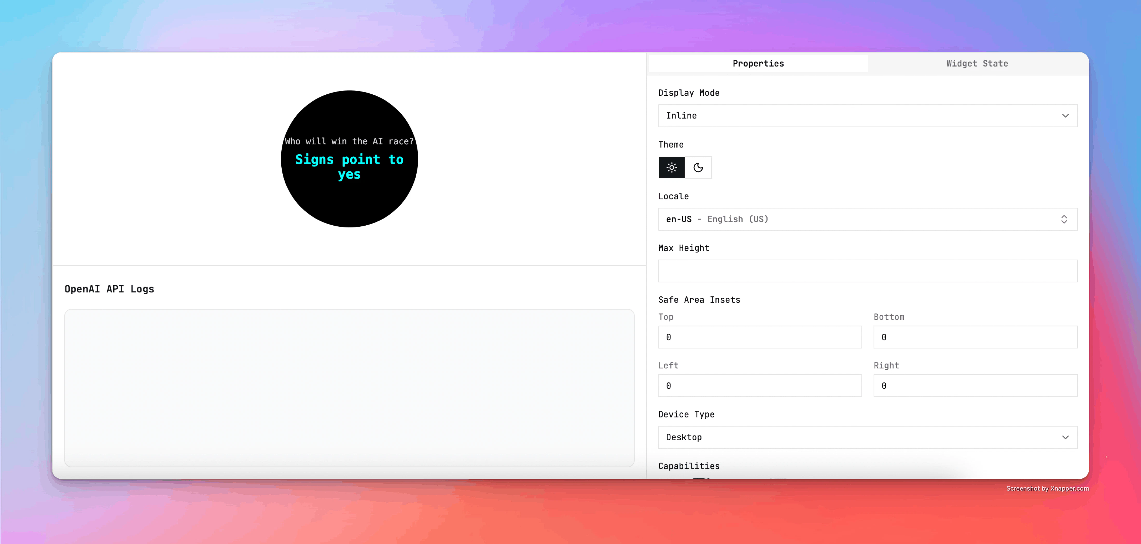 DevTools Widget Inspection Panel