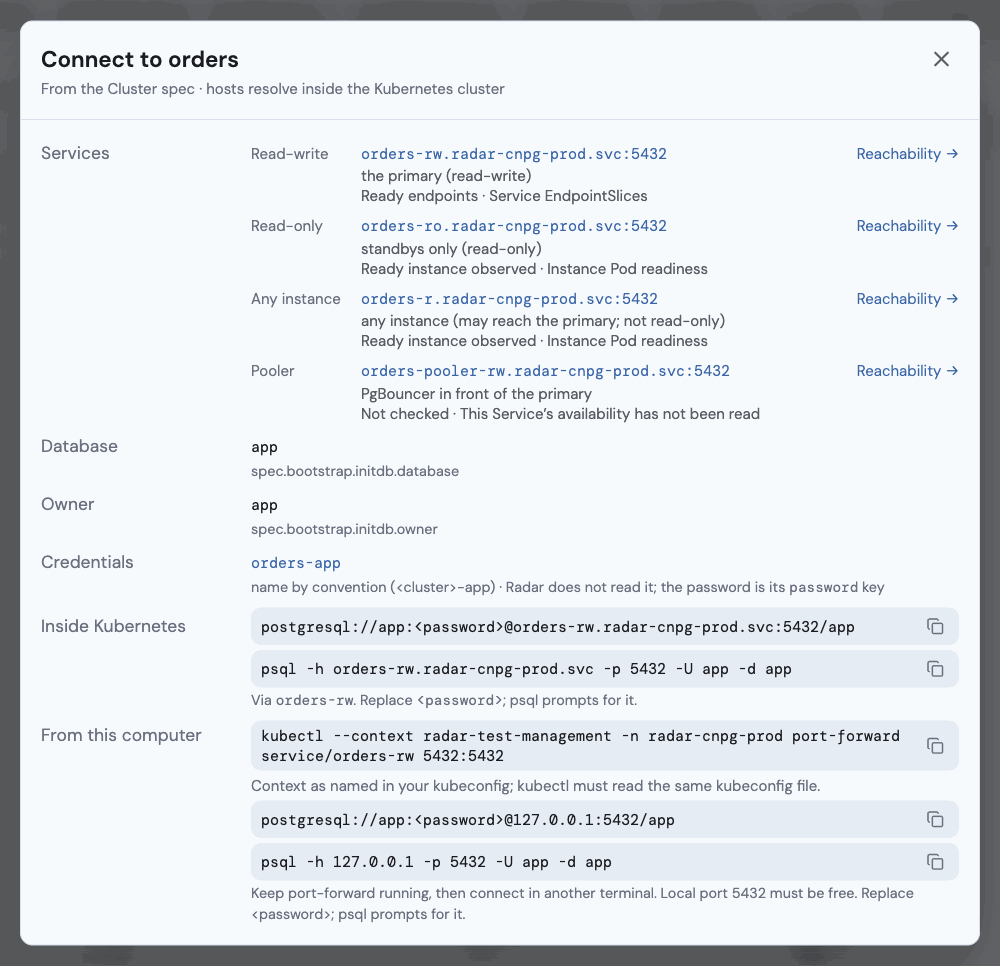Connect dialog