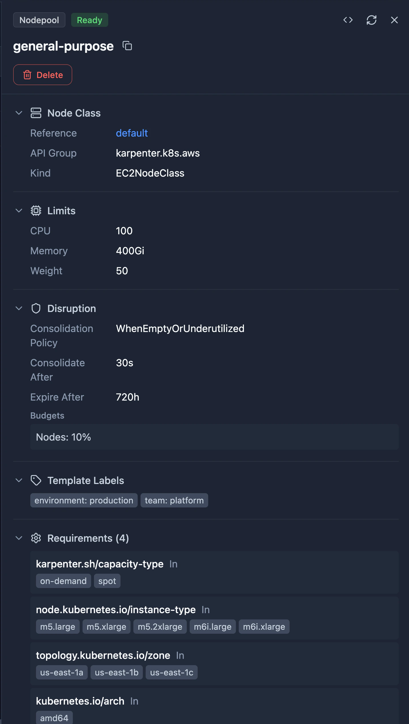 NodePool Detail