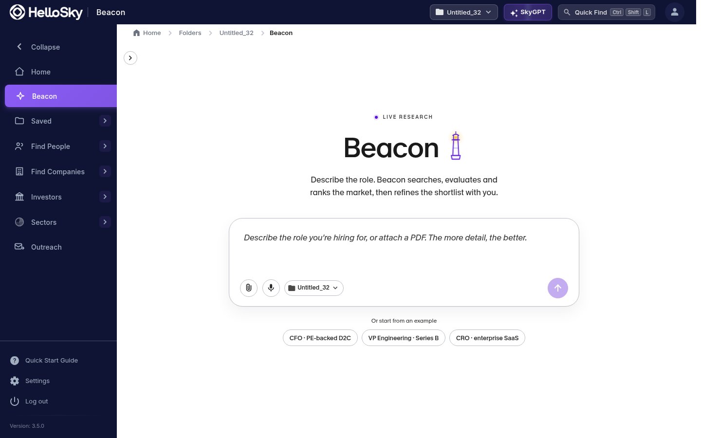 The Beacon landing page