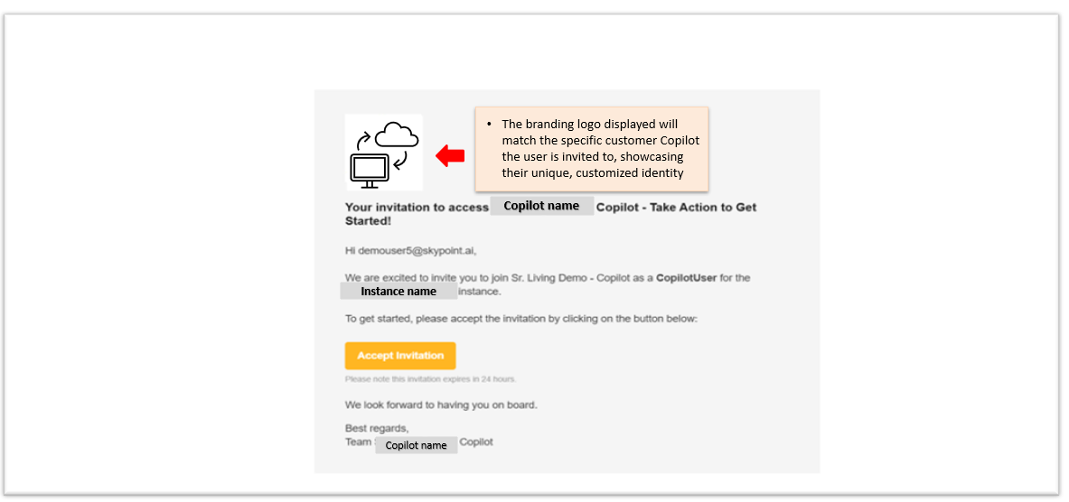 Invite the user on Skypoint AIP