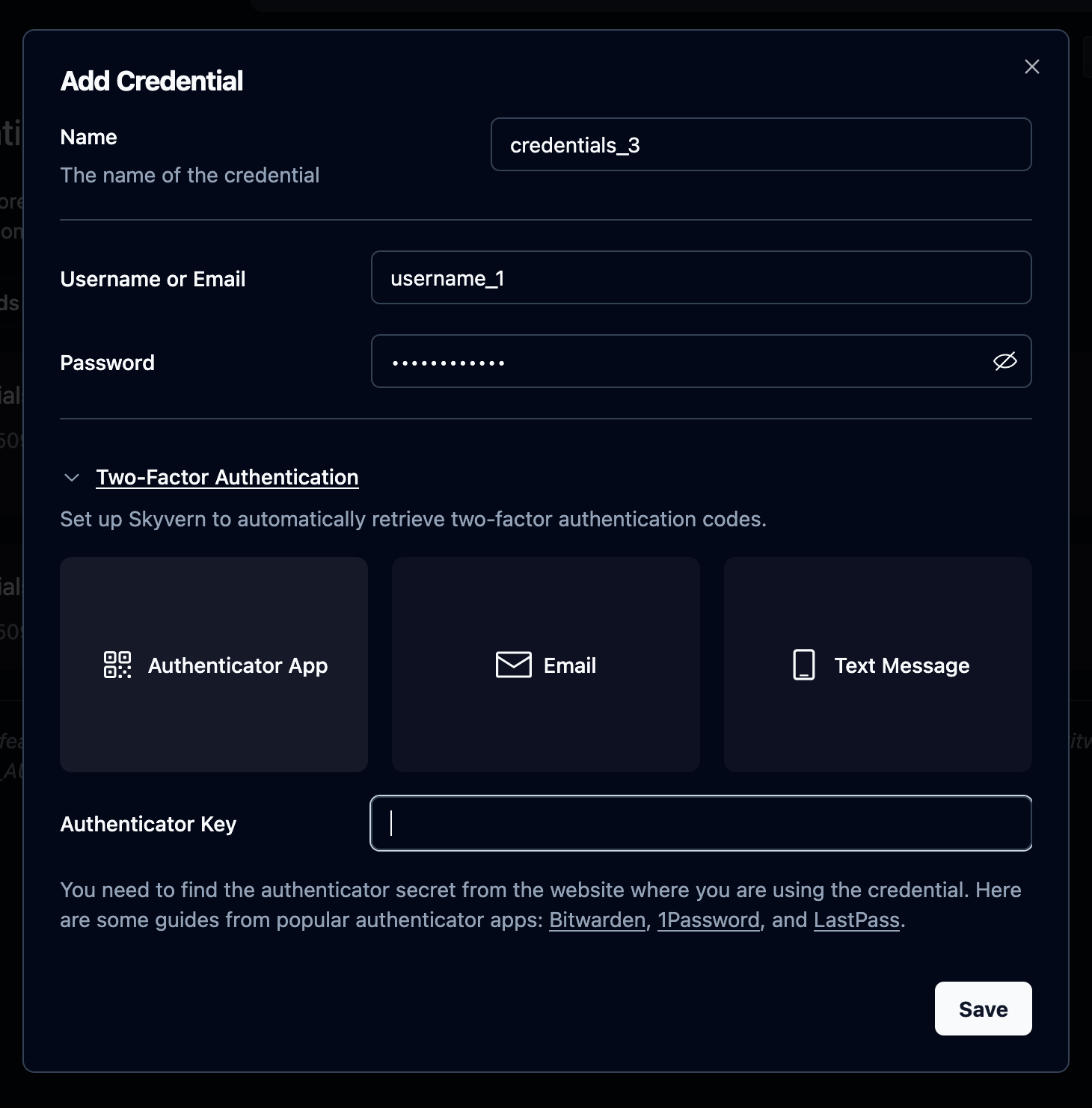 2FA setup options showing Authenticator App, Email, and Text Message