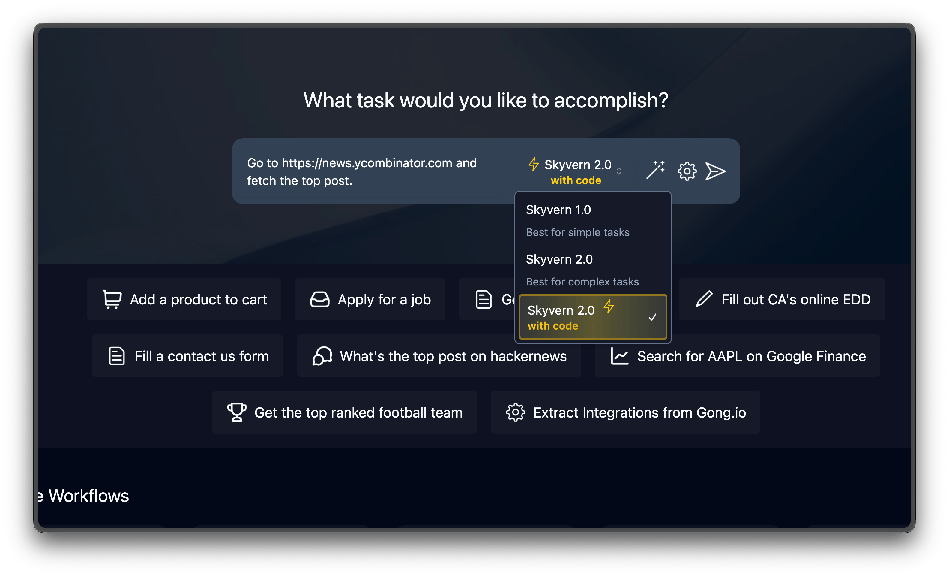 Prompt box with a sample prompt