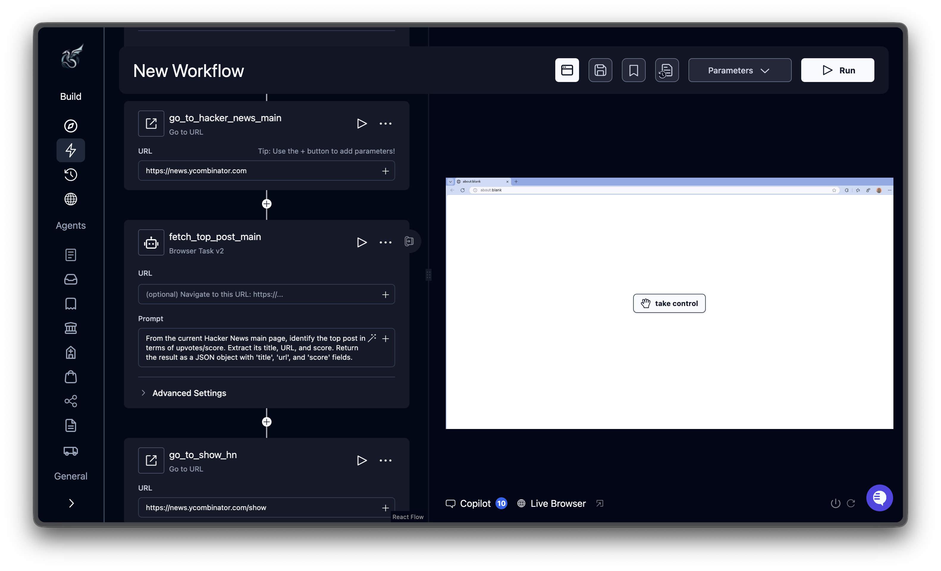 Agent editor overview