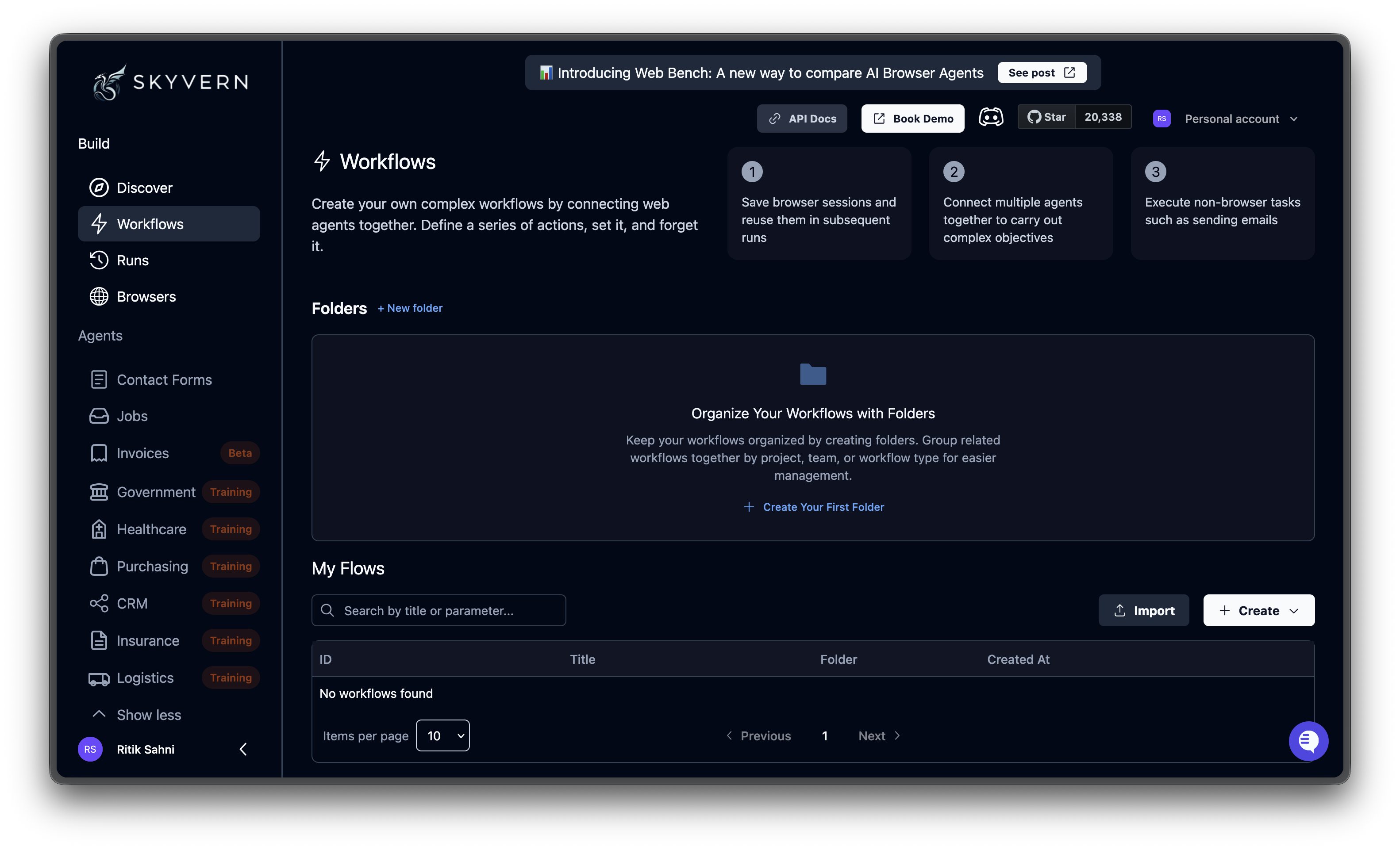 Agents page overview