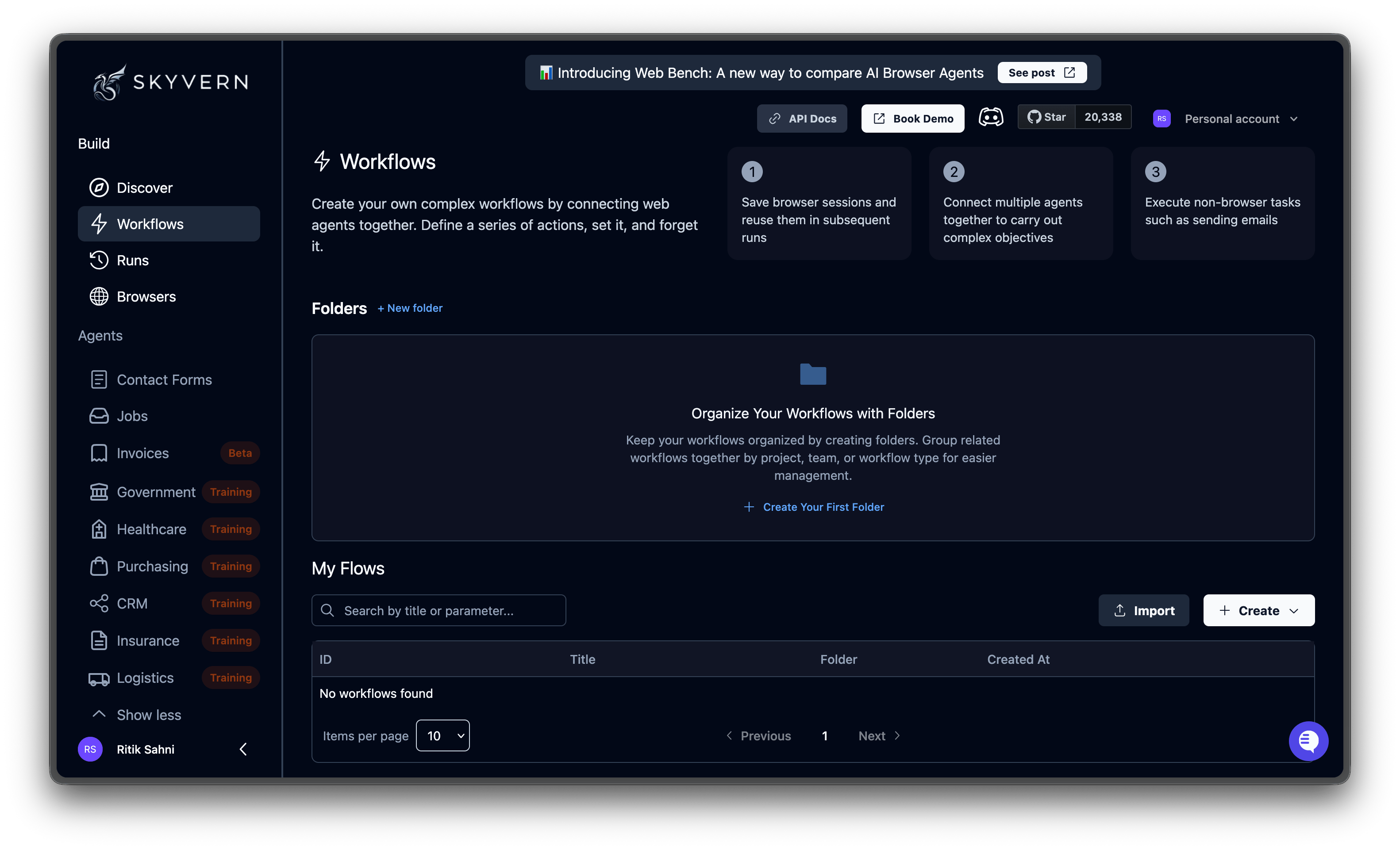 Agents page overview