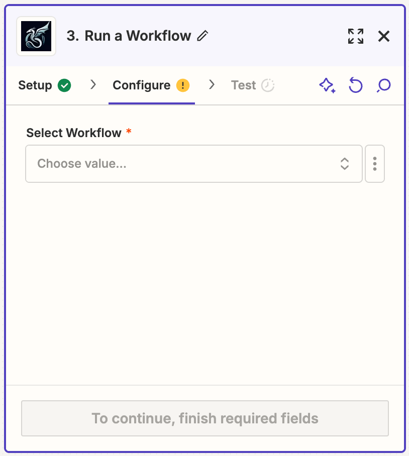 Select agent in Zapier