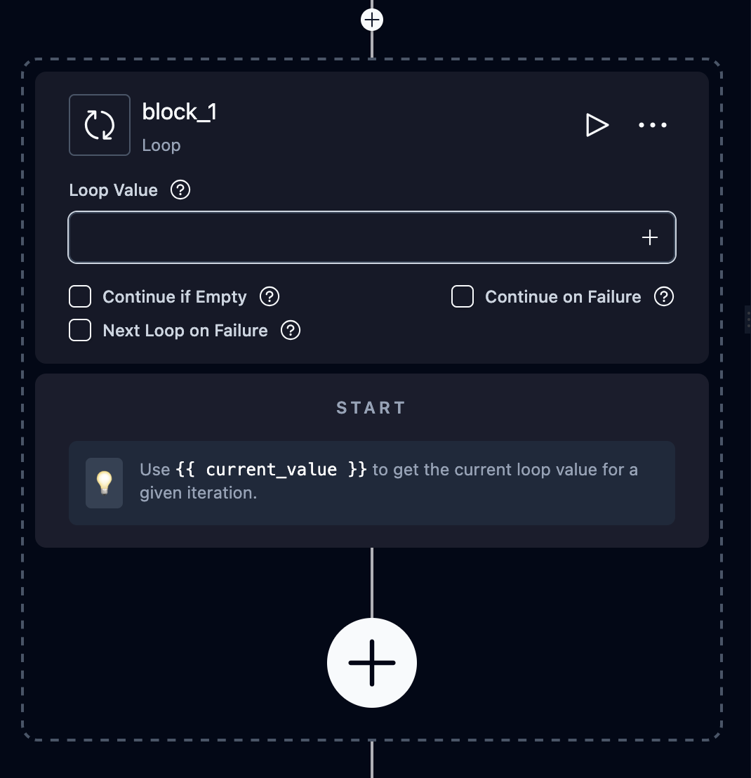Loop block configuration