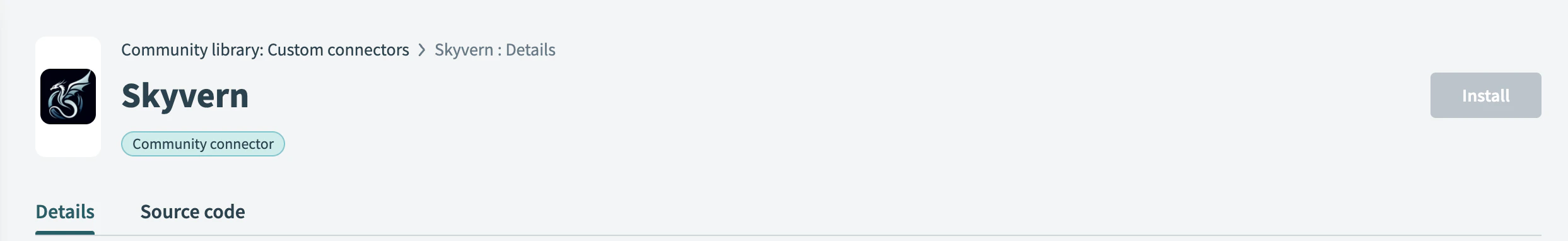 Skyvern connector page in Workato