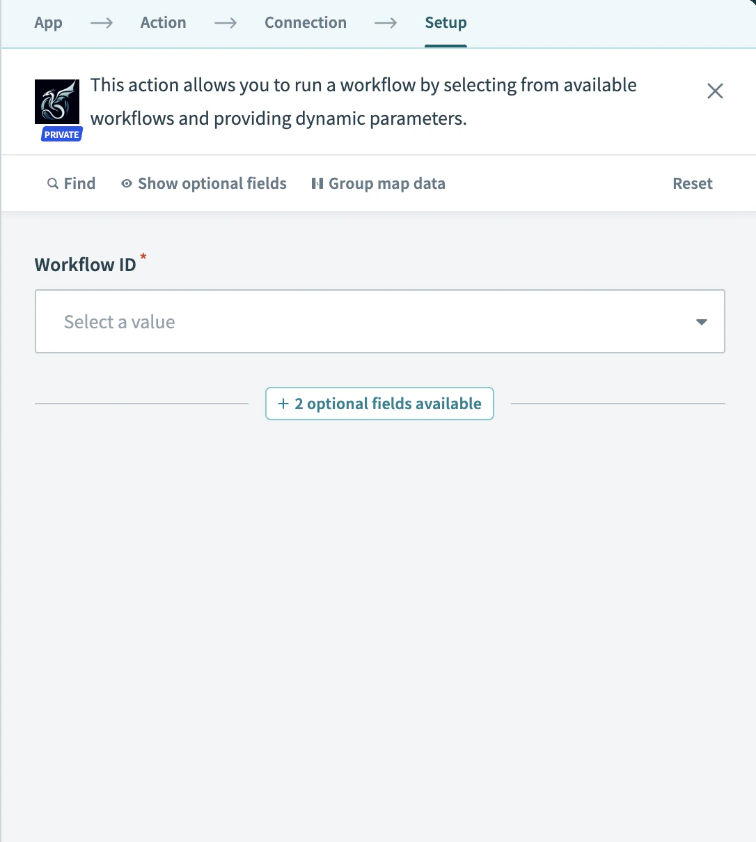 Select workflow in Workato