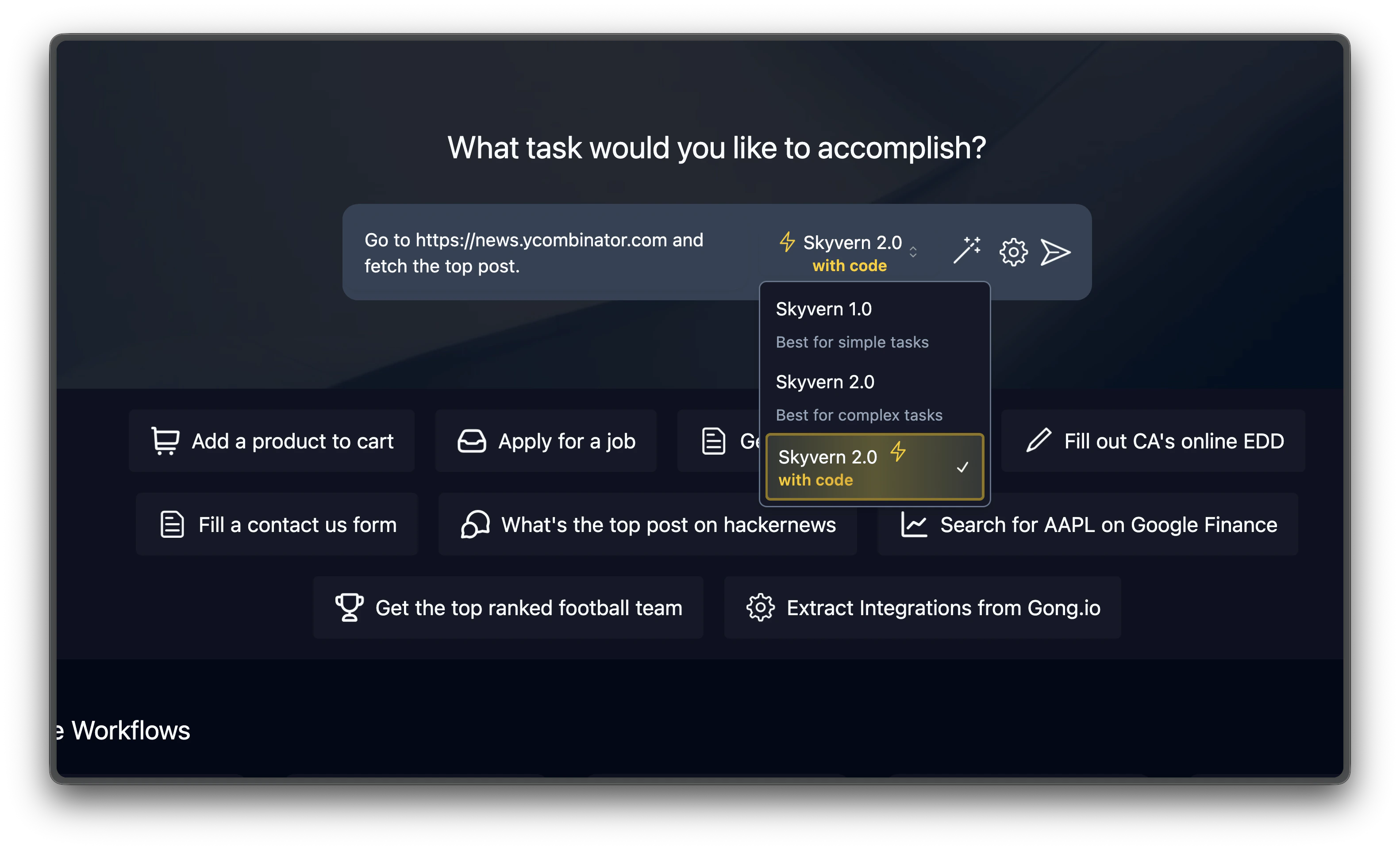 Prompt box with a sample prompt