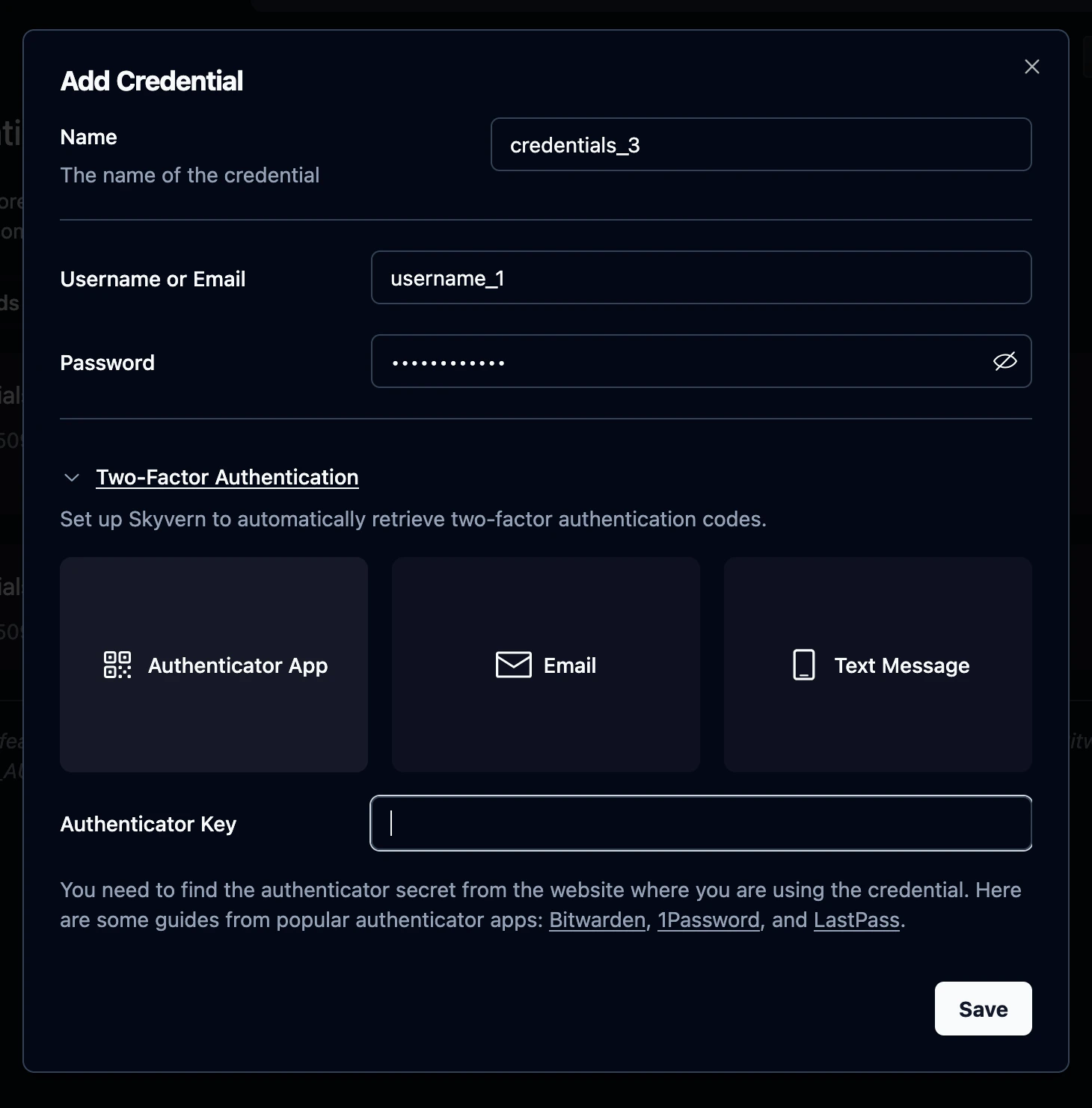 2FA setup options showing Authenticator App, Email, and Text Message