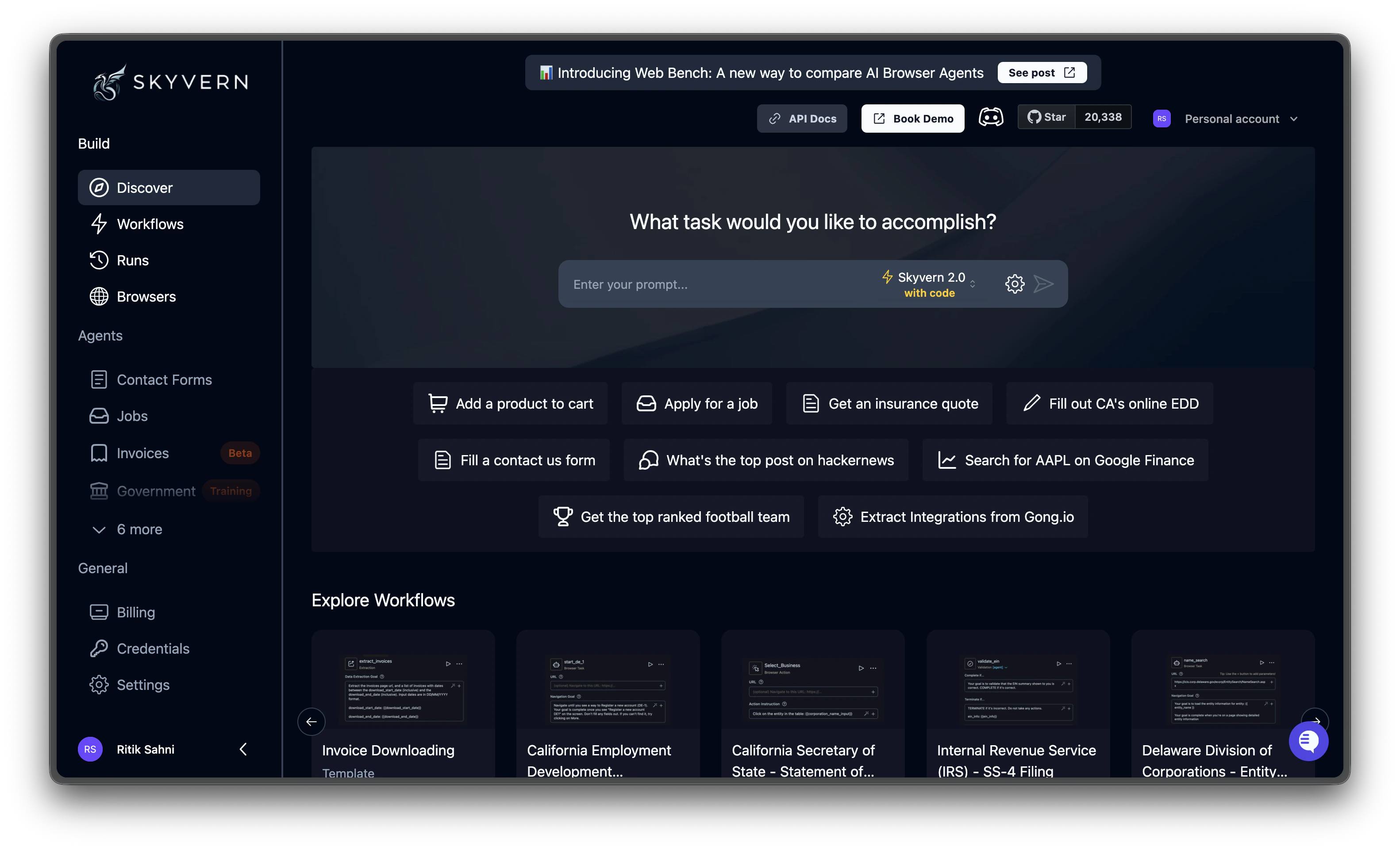 Discover page overview